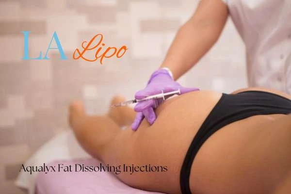 Woman having fat dissolving injections Enfield Lock on thighs