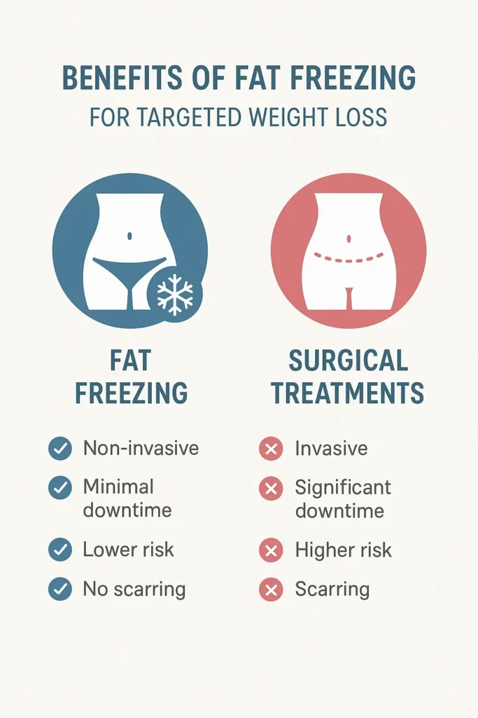 graphic showing the benefits of fat freezing Enfield Lock