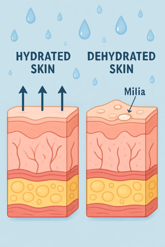 The importance of hydration and milia production Enfield Lock